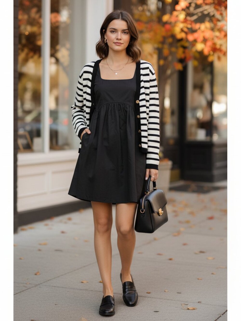 Pomander Place Porto Dress XS Black Cotton Mini A-Line LBD NWT